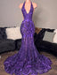 Purple Prom Dress Lace Prom Dress Sparkly Prom Dress Arabic Prom Dress Mermaid Prom Dress