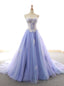 Purple Sweetheart Tulle Lace Appliques Wedding Dress