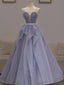 Purple Tulle Sequin Long Prom Dress Purple Sequin Evening Dress
