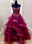 Purple Tulle Tulle Appliques Prom Dress