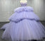 Quinceanera Dress Strapless Ball Gown Crystal Lavender