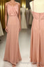 Straps Blush Pink Chiffon Straps Long Bridesmaid Dress