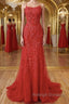 Red Backless Lace Prom Dress Red Open Back Lace Prom Dress