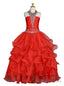 Red Girls Pageant Dresses For Weddings Ball Gowns Halter