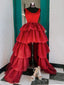 Red High Low Prom Dresses, Red High Low Formal Prom Dresses