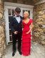 Long Red Prom Dress Lace Prom Dresses With Slit