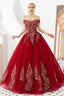 Off the Shoulder Sweetheart Applique A-line Floor Length Prom Dresses