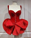 Red Sleeveless Homecoming Dress Sequined Mini Prom Gowns