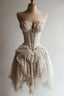 Retro Ivory Lace Dresses Short Prom Dresses Homecoming Dresses