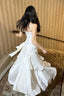 Retro Mermaid Spaghetti Straps Long Length White Prom Dresses
