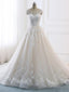 Romantic A-Line Royal Wedding Dresses White Bridal Gown Lace Wedding Dresses Prom Dress