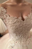 Romantic Lace Pearl Beaded Sweetheart Wedding Dresses Ball Gowns
