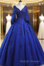 Royal Blue Ball Gown Lace Applique Quinceanera Dresses, Tulle Floor Length Sweet 16 Dresses