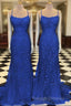 Royal Blue Formal Prom Dresses Sexy Long Lace Evening Dress Uk