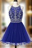 Royal Bule Tulle Homecoming Dress Short Prom Gowns
