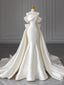 Elegant Ivory Wedding Dresses with Detachable Train Mermaid Bridal Gown