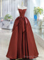 Satin Long Simple Formal Dress Prom Dress, Satin Lace-up Prom Dress