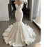 Satin Mermaid Wedding Dresses With Sheer Back Beading And Lace Prom Dresses