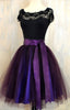 Scoop Neck Short Tulle Homecoming Dress Lace Appliques Custom Made Mini Prom Dress