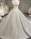 Scoop Neck Wedding Dresses Satin Ball Gowns With Embroidery