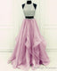 Sequins Beaded Organza Layered Two Piece Ball Gowns Prom Dress Wedding Prom Dress