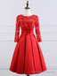 Sexy Backless Red Short Prom Dress New Elegant Boat Neck