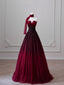 Sexy Ball Gown Strapless Long Burgundy Prom Dress Evening Dresses