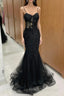 Black Mermaid Lace Prom Dresses Long Prom Dresses
