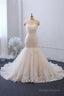Floor Length Mermaid Lace Sequins Ivory Wedding Gown