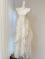 French High Low Square Neckline Christmas Dresses Ivory Birthday Dress Birthday Outfits