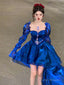 Sexy French High Low Sweetheart Christmas Dress Royal Blue Birthday Dresses Birthday Outfits
