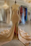 Gold Sequins Prom Dresses Mermaid Long Black Girl Prom Dress
