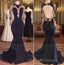 Mermaid Black Gold Long-Sleeve Prom Dress