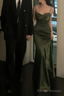 Sexy Mermaid Green Prom Dresses Satin Long Prom Dresses