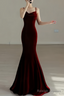 Sexy Mermaid Long Burgundy Prom Dress