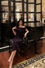 Mermaid Off The Shoulder Grape Ankle Length Prom Dress Birthday Outfits