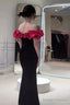 Sexy Mermaid Off The Shoulder Velvet Black Long Prom Dresses