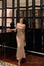 Mermaid One Shoulder Satin Champagne Prom Dress Long Birthday Outfits Prom Gowns