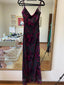 Mermaid Prom Gowns With Straps Floral Black Prom Dress