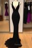Mermaid Sequin Long Black Lace Prom Dresseses