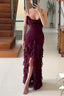 Mermaid Spaghetti Straps Ankle Length Chiffon Prom Dresses Prom Dress