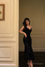 Mermaid Spaghetti Straps Black Sequin Prom Dress Birthday Outfits