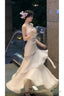 Mermaid Spaghetti Straps Ivory Prom Dress Long Night Dresses Birthday Outfits