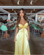 Mermaid Spaghetti Straps Yellow Prom Dresses 21Th Birthday Outfit