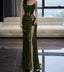 Sexy Mermaid Strapless Dark Green Sequin Long Prom Dresses Evening Gowns