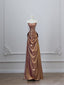 Mermaid Strapless Sequin Brown Long Prom Dress