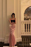 Mermaid Sweetheart White Long Satin Prom Dress Birthday Outfits