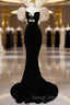 Mermaid Velvet Prom Dress Black Prom Dress
