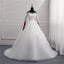 Open Back Lace Ball Gowns Wedding Dress Appliques Sleeves