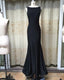Open Back Long Jersey Mermaid Prom Dress Court Train Prom Gown